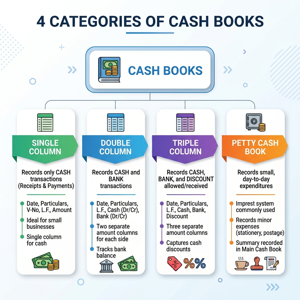Types of Cash Books Diagram